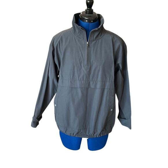 Eileen Fisher Organic Cotton Gray 1/2 Zip Anorak Jacket Women's Size XXS Indie - Picture 1 of 9